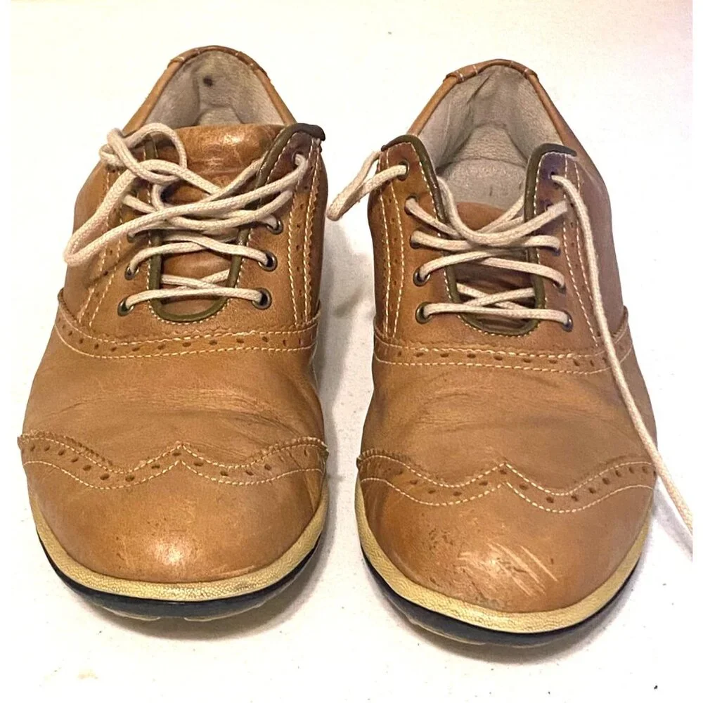 Women's FootJoy LoPRO Collection Brown Wingtip Leather Golf Shoes 97305 Size 6.5